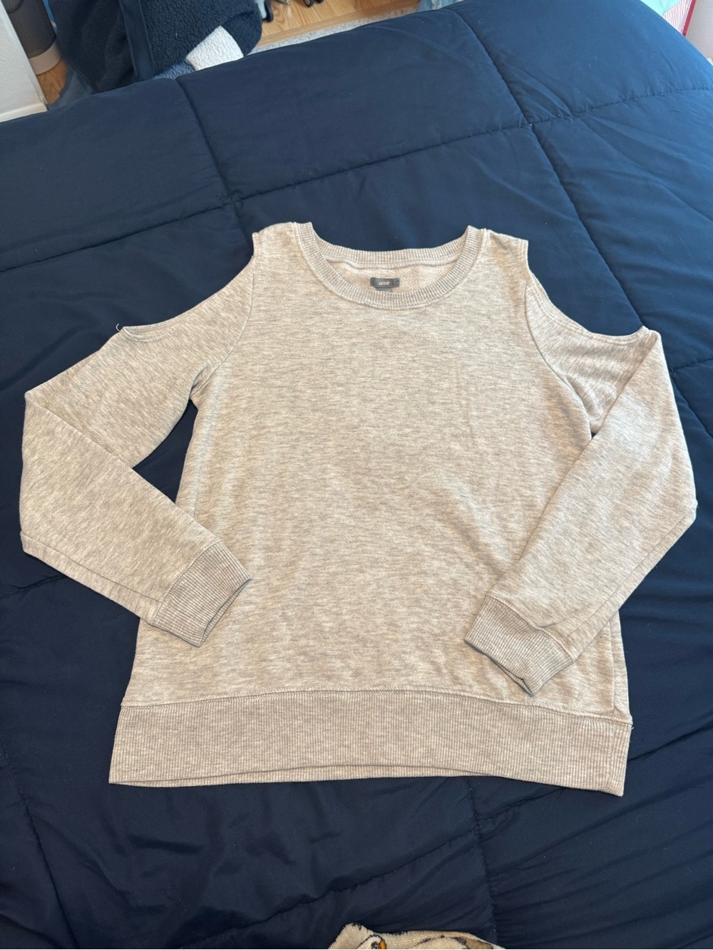 aerie Crewneck Sweatshirt in Heather Beige